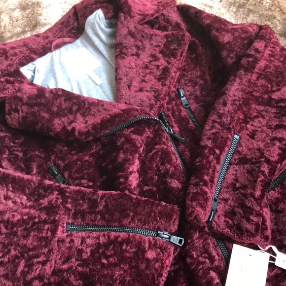 Avec Les Filles Jackets Coats Burgundy Faux Fur Moto Jacket Poshmark